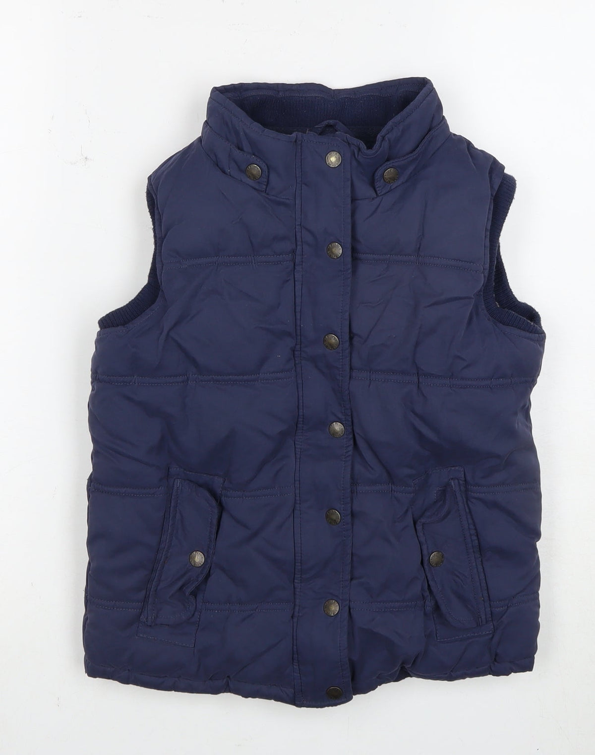 Additional front view of FatFace girls’ blue puffer jacket, 11-12 years, autumn/winter