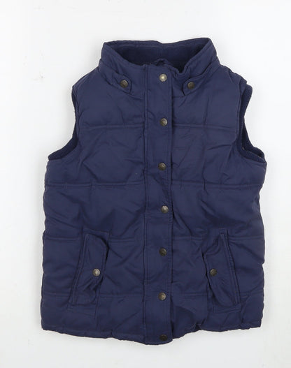 Additional front view of FatFace girls’ blue puffer jacket, 11-12 years, autumn/winter