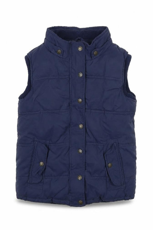 Front view of FatFace girls’ blue puffer jacket, 11-12 years, autumn/winter