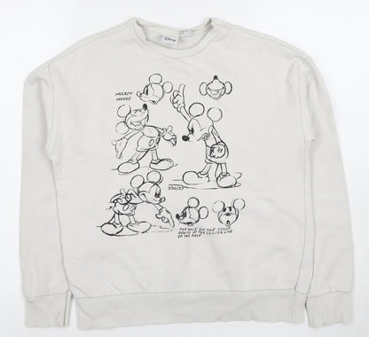 Preloved Disney White Women’s 2XS Pullover Mickey Mouse Sweatshirt - Front
