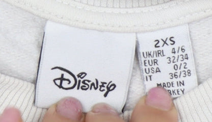 Preloved Disney White Women’s 2XS Pullover Mickey Mouse Sweatshirt - Detail