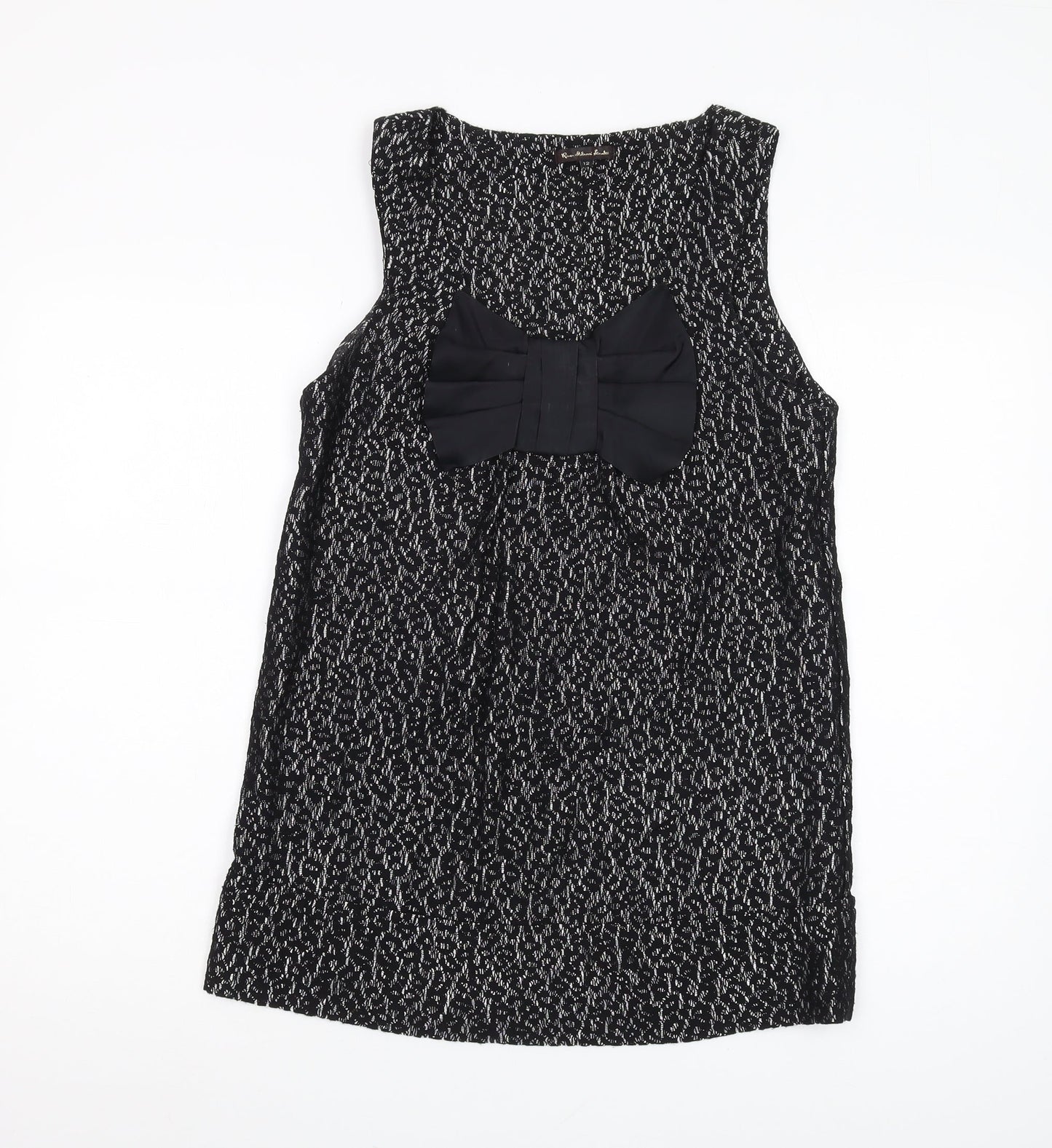 River Island Women's Black Bow Accent Sleeveless Top Size 12
