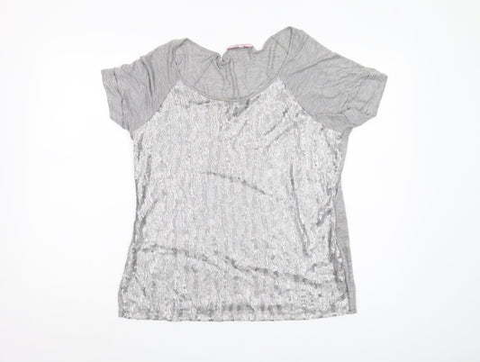 Marks and Spencer Grey Sequin Women's T-Shirt Size 14