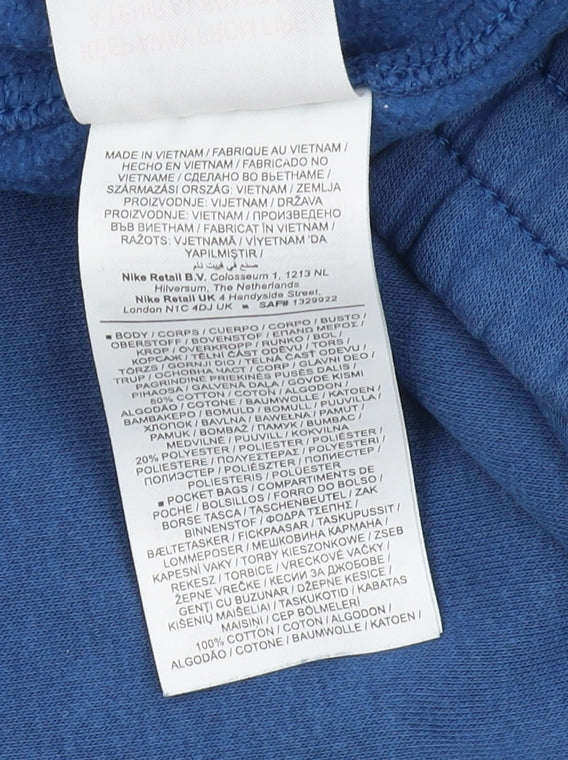 Nike Boys Blue Jogger Trousers XL Cotton Blend Casual