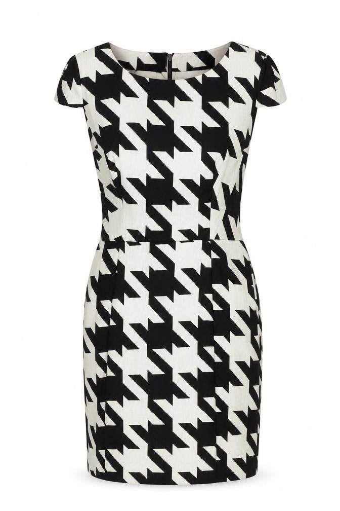 Next Women's Black & White Geometric Sheath Dress
