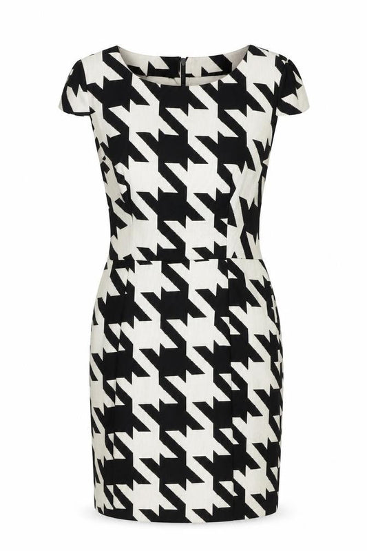 Next Women's Black & White Geometric Sheath Dress
