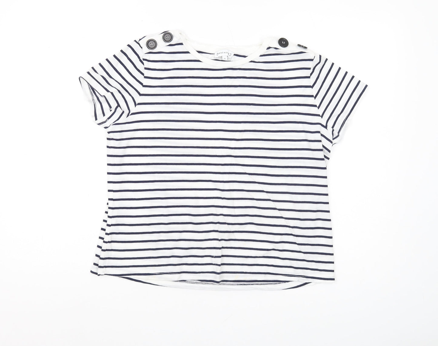 Warehouse Women's Striped T-Shirt, Size 12, Cotton