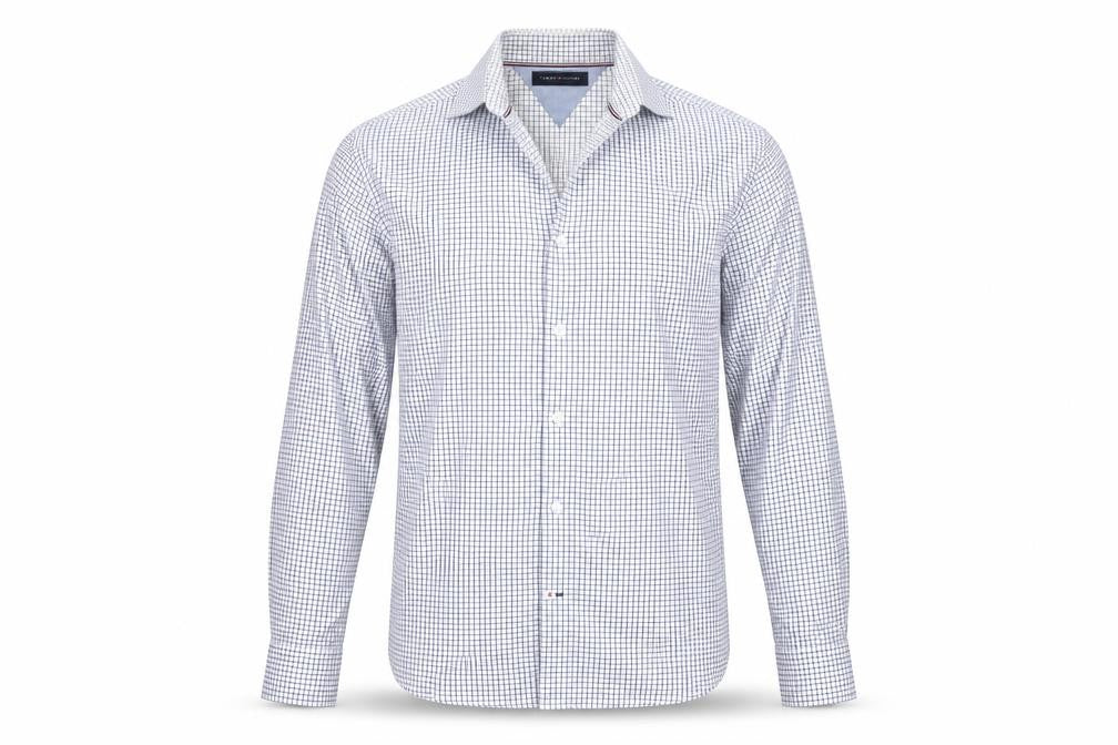 Tommy Hilfiger Men's Blue Check Button-Up Shirt M