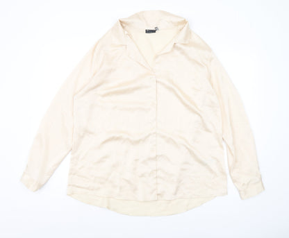 Additional front view of ASOS DESIGN Women's Beige Blouse, size 12