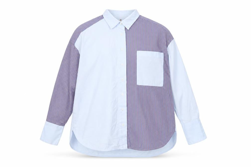 Tommy Icons Women's Blue Striped Button-Up Shirt S