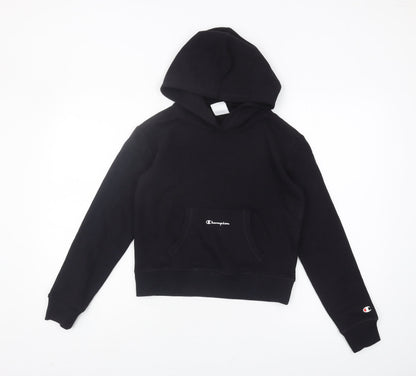 Champion Girls Black Pullover Hoodie - Large Logo Casual