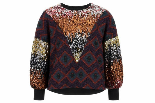 Zara Women's Black Sequin Pullover Sweatshirt Size 0