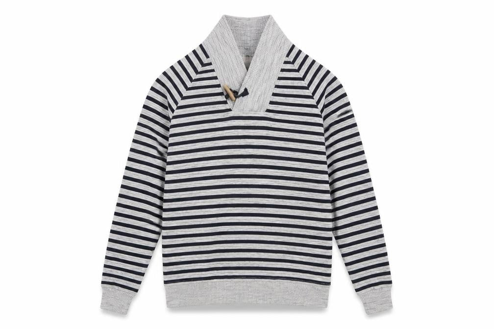 Zara Man Men's Grey Striped Sweatshirt - Size L