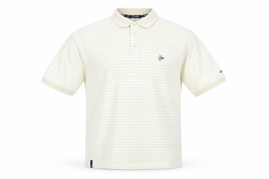 Dunlop Men's XL White Striped Polo Shirt - Casual Golf Style