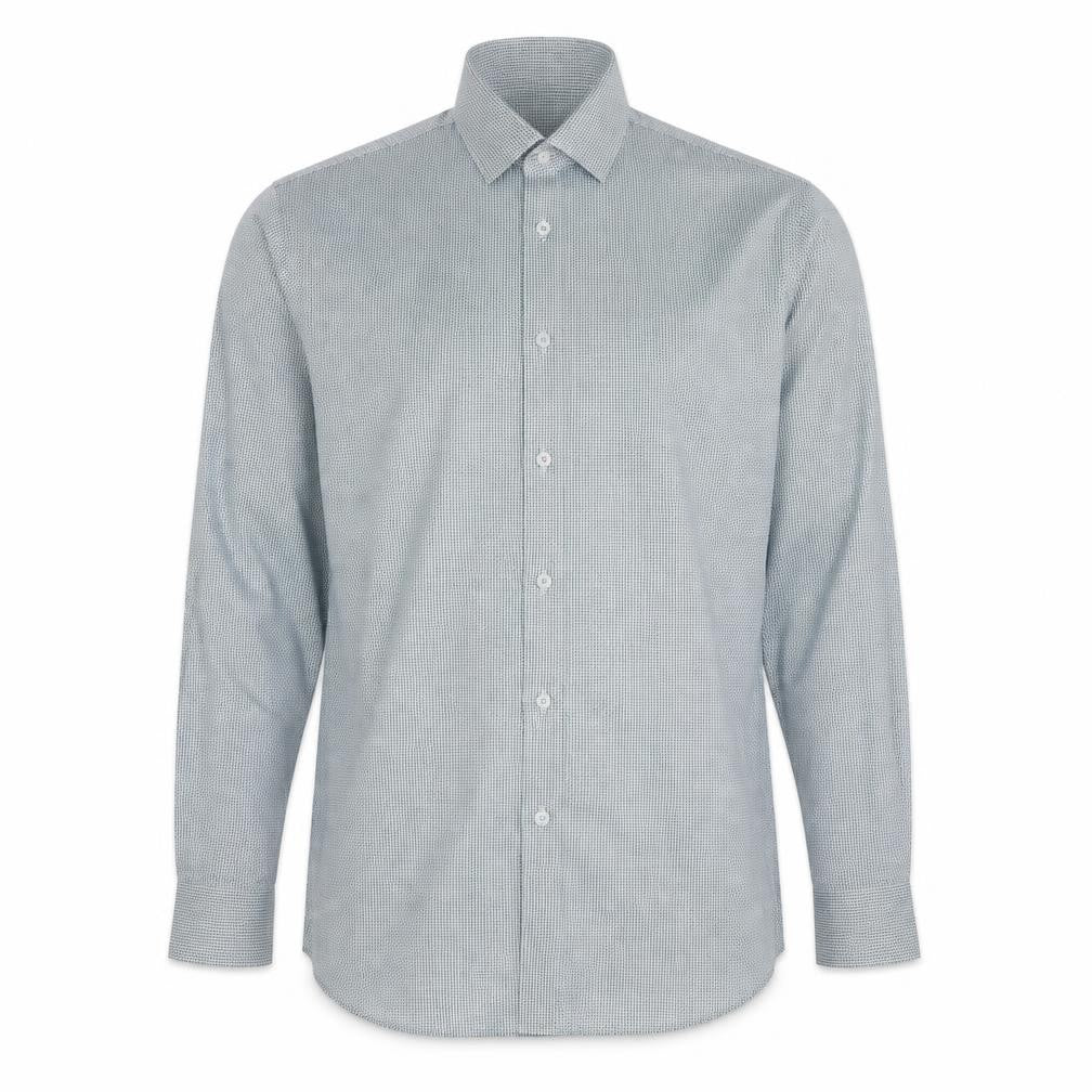 Marks & Spencer Men's Blue Geometric Long Sleeve Shirt