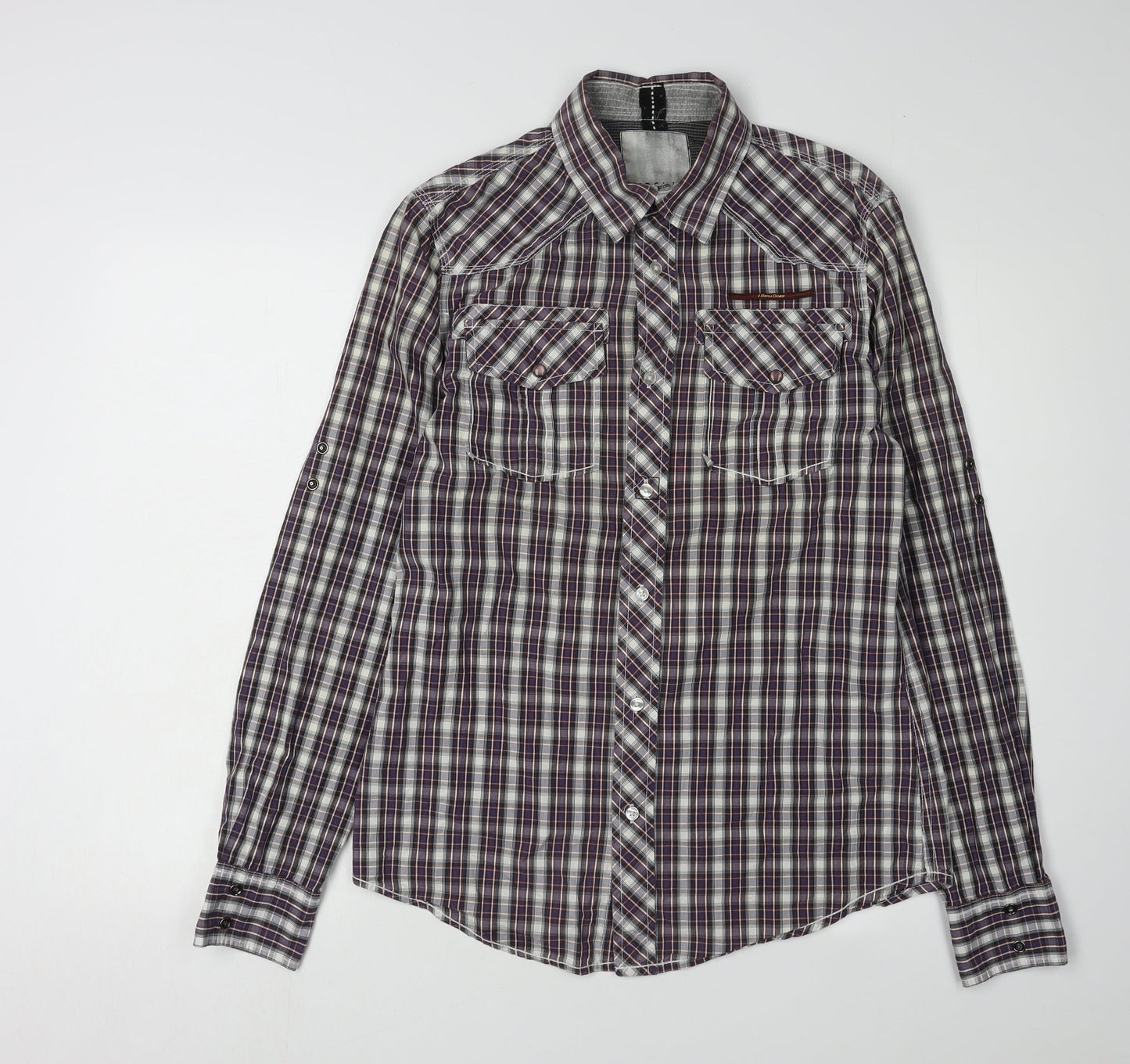 Bershka Men's Multicoloured Plaid Shirt, Size M