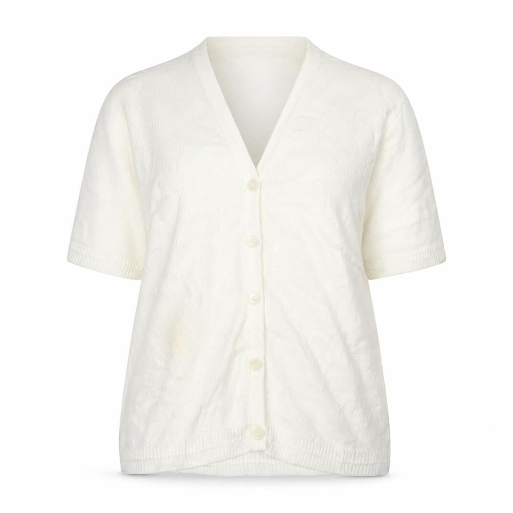 Damart Women's Ivory Cardigan, Size 16-18, Button Accent