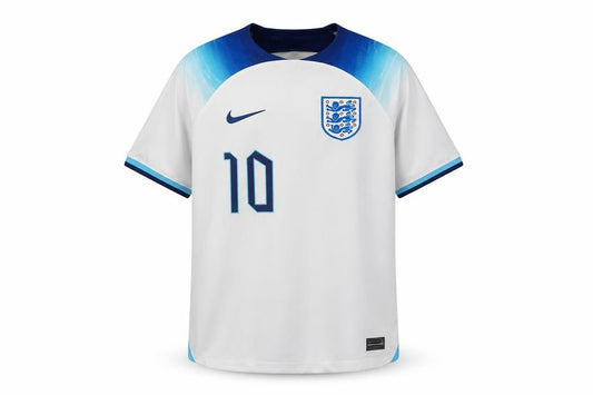 Front view of Nike boys’ white football jersey short sleeve medium