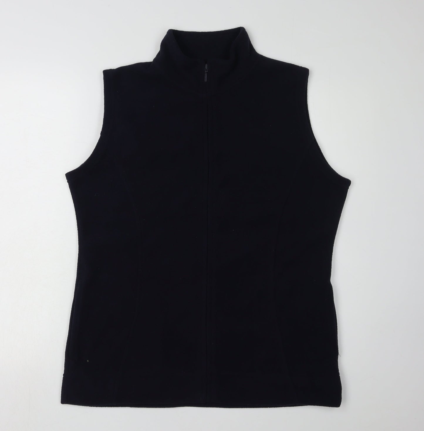 EWM Women's Black Fleece Waistcoat M - Full Zip Sleeveless