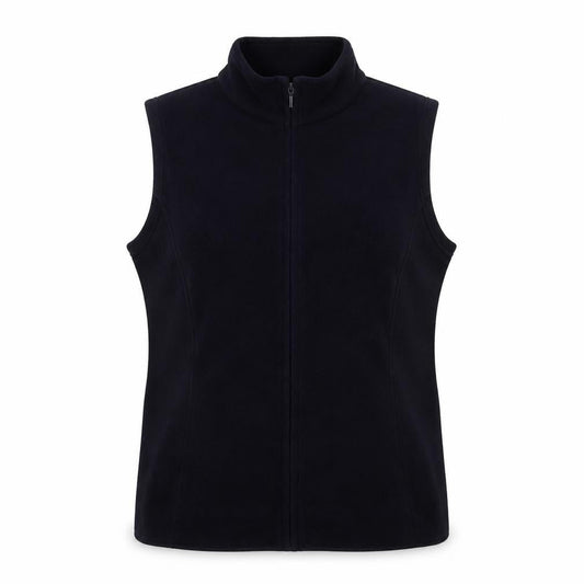 EWM Women's Black Fleece Waistcoat M - Full Zip Sleeveless