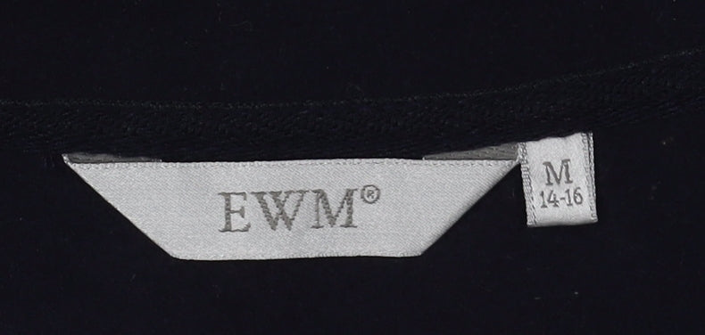 EWM Women's Black Fleece Waistcoat M - Full Zip Sleeveless