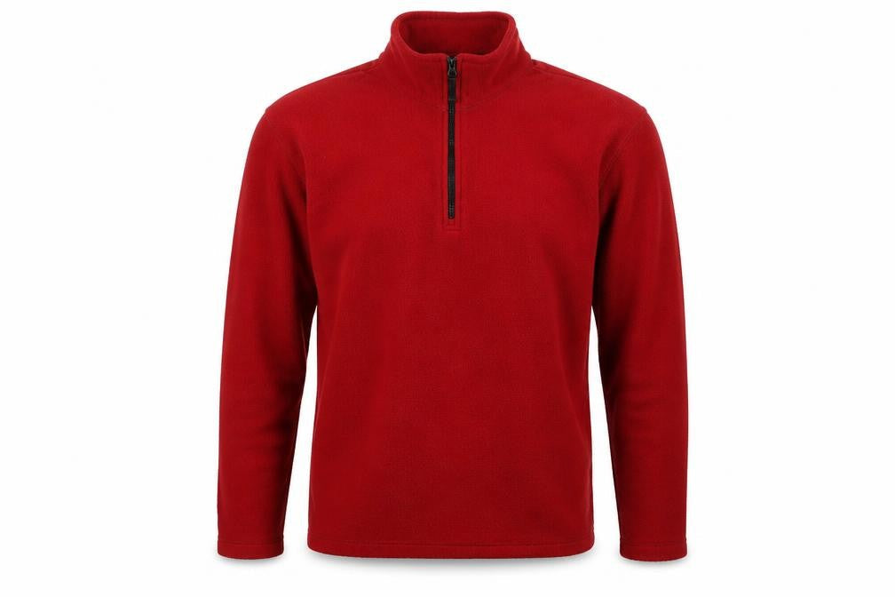Lands' End Men's Red Fleece 1/4 Zip Sweatshirt M