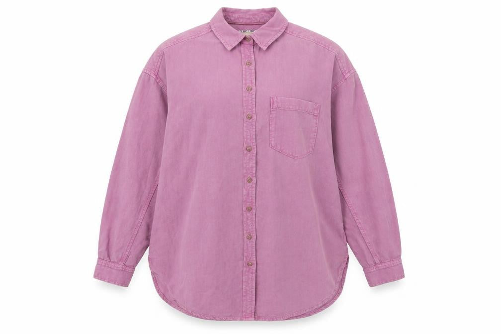 Pilcro Women's Pink Long Sleeve Button-Up Shirt