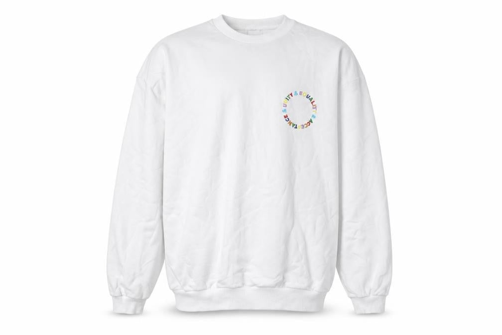 ASOS Unisex XS White Graphic Print Sweatshirt Pullover