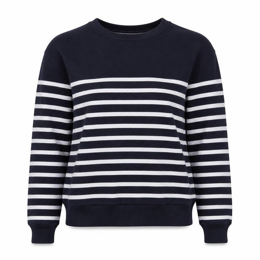 MNG Women XS Black Striped Pullover Sweatshirt