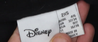 Preloved Disney Unisex Black Pullover Hoodie 2XS with Logo - Detail