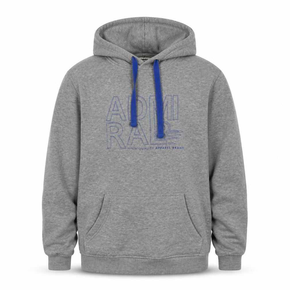 Admiral Men's Grey Hoodie M Pullover with Logo