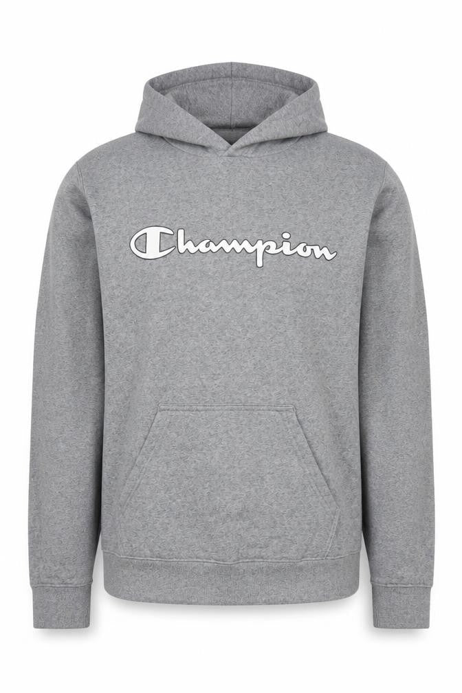 Champion Men's Grey Hoodie S Pullover Logo Design
