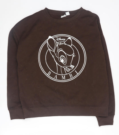 Preloved Disney Women's Brown Bambi Sweatshirt Size S - Front
