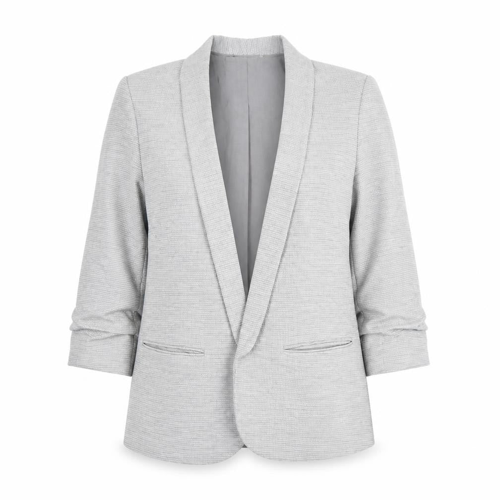 Next Women's Grey Blazer UK 16 Regular Check Business
