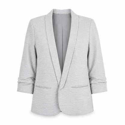Next Women's Grey Blazer UK 16 Regular Check Business
