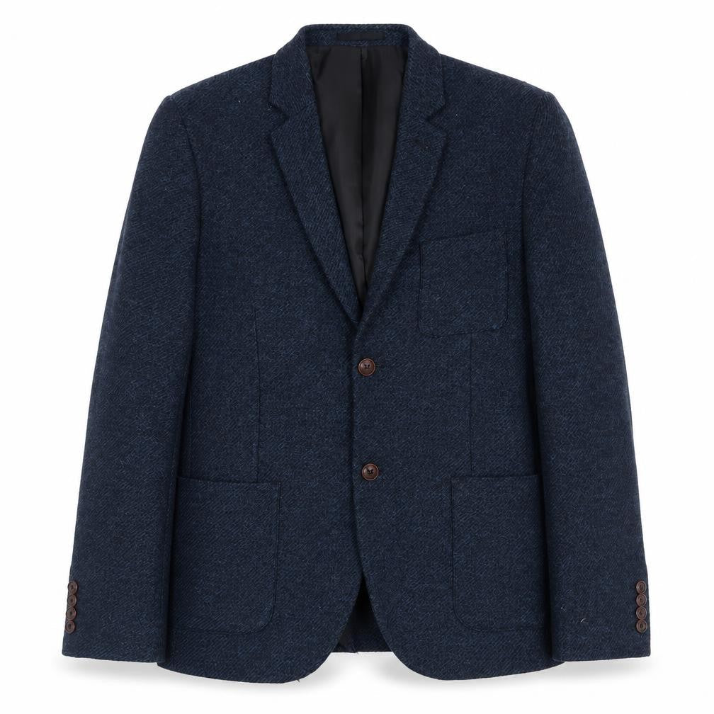 Topman Men's Blue Blazer - Size 40, Wool Blend