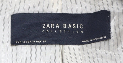 Zara Basic Women's Blue Blazer, Size M, Long Coat