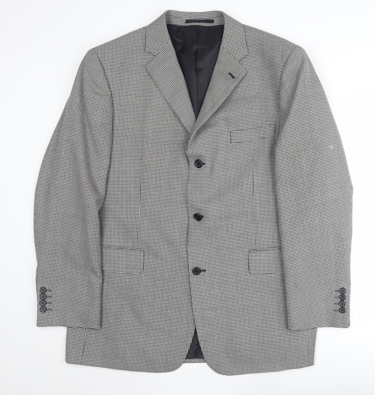 Charlton Gray Men's Black Check 46 Regular Suit Jacket