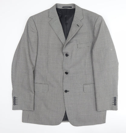 Charlton Gray Men's Black Check 46 Regular Suit Jacket