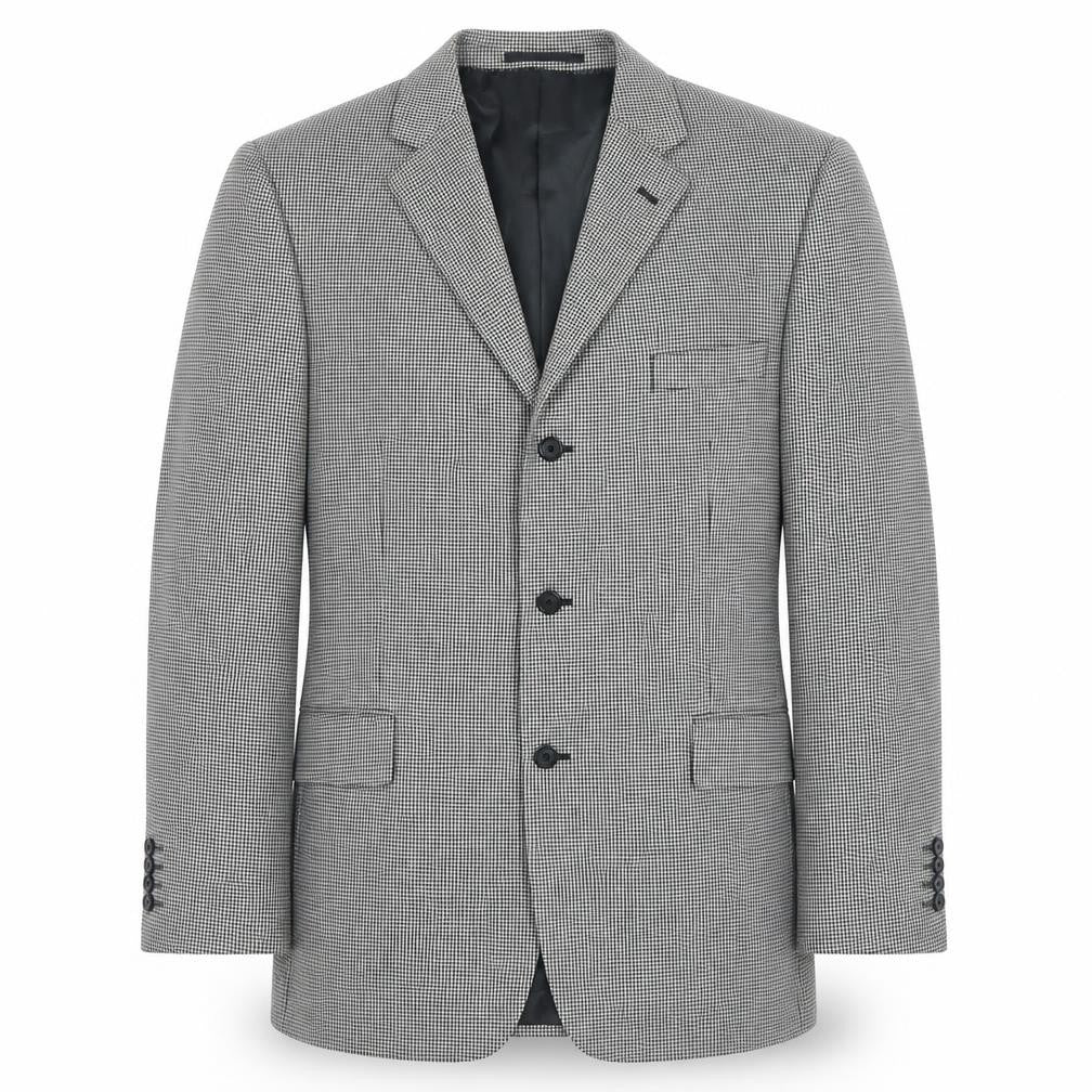 Charlton Gray Men's Black Check 46 Regular Suit Jacket