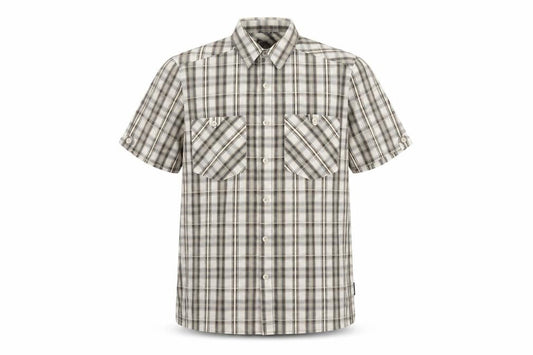 Trespass Men's Beige Plaid Short Sleeve Casual Shirt S