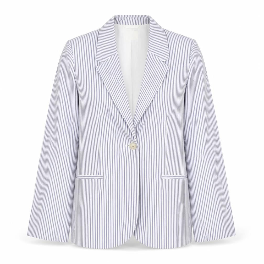 H&M Women's White Striped Cotton Blazer XS