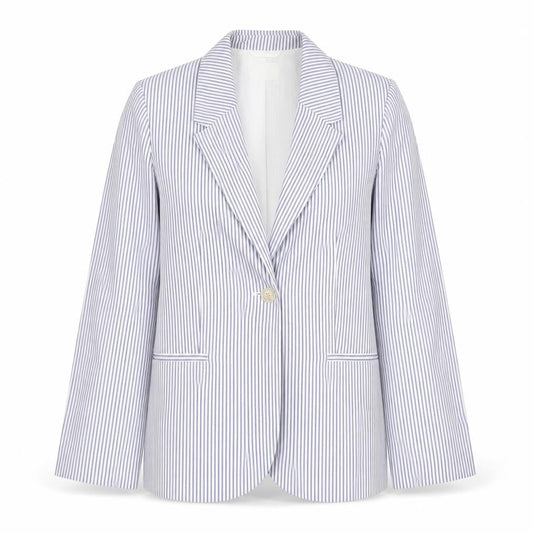 H&M Women's White Striped Cotton Blazer XS