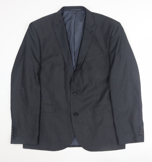 Next Men's Black Blazer Size 44 Regular Fit