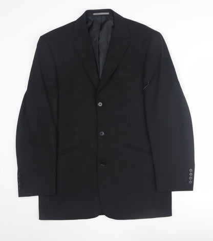 Next Men's Black Blazer 38R Notch Lapel Formal Jacket
