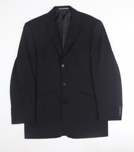 NEXT Men's Black Blazer 38R Notch Lapel Formal Jacket