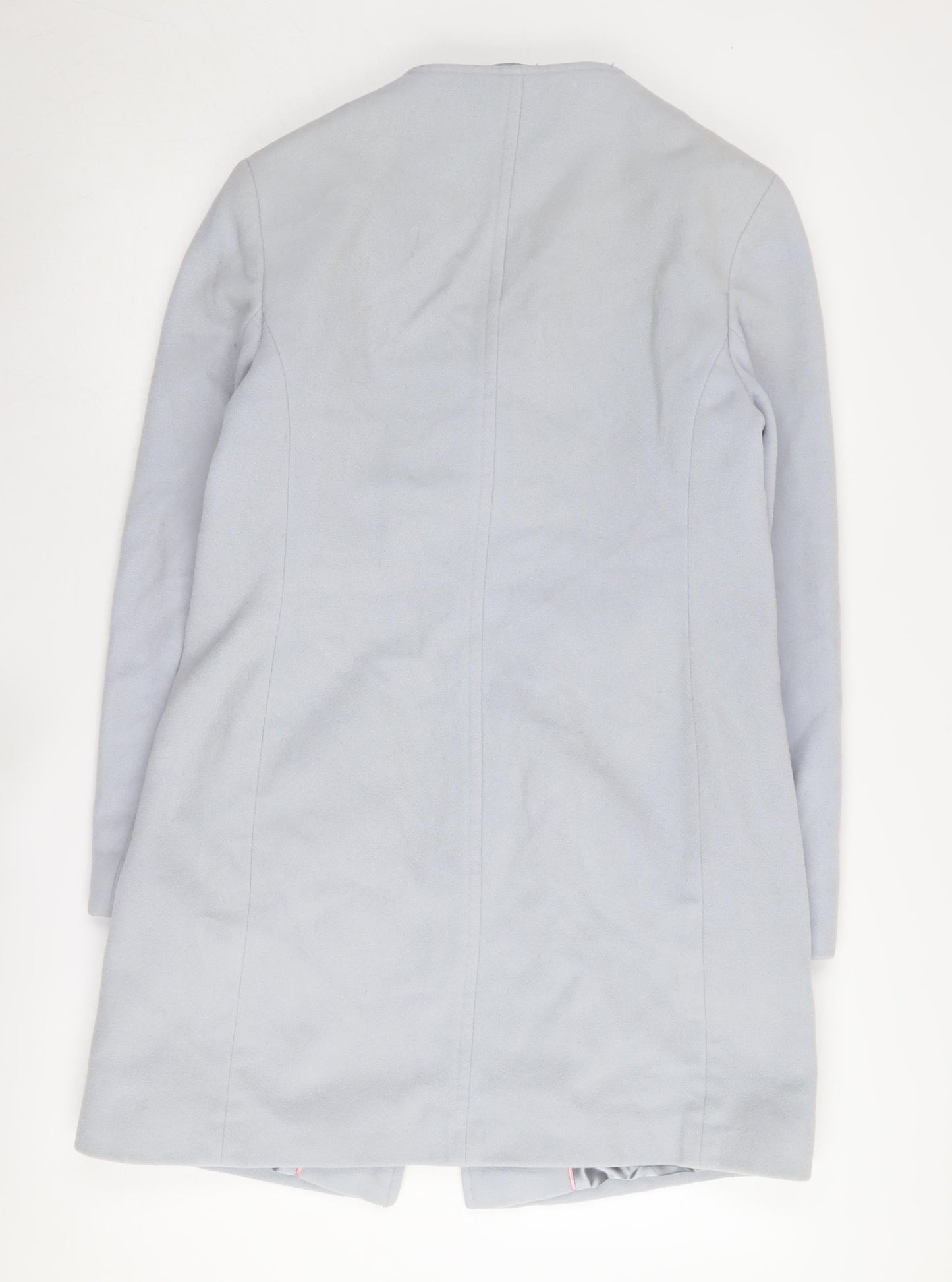 Marks and Spencer Women's Blue Long Coat - Size 10