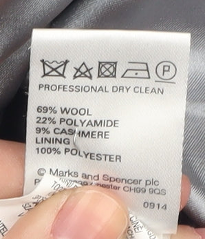 Marks & Spencer Women's Blue Long Coat - Size 10