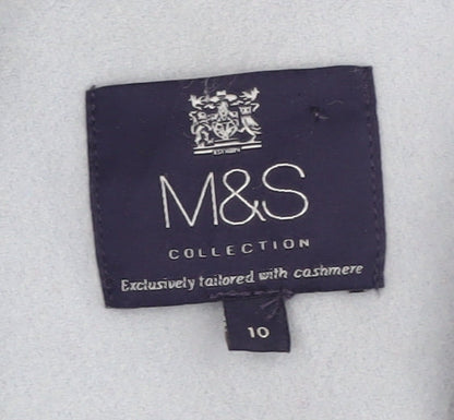 Marks & Spencer Women's Blue Long Coat - Size 10