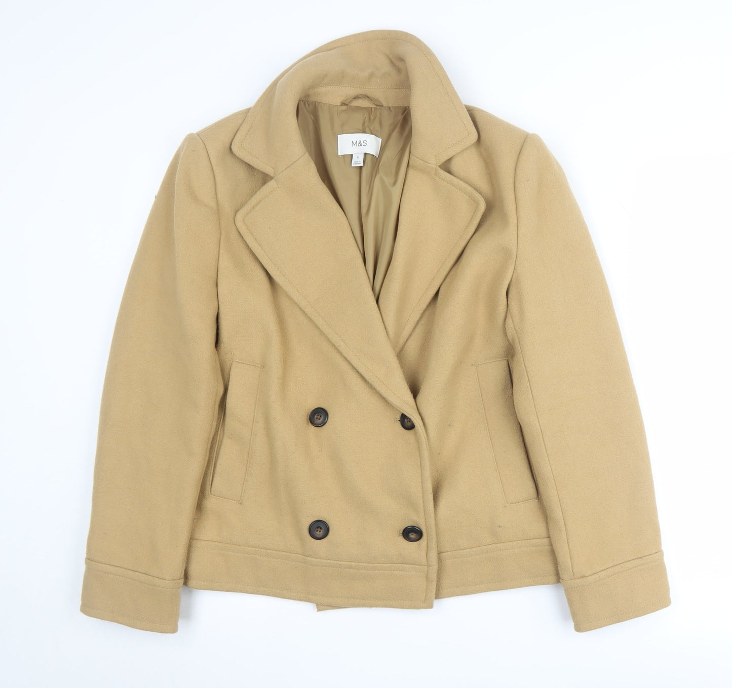 Marks and Spencer Women's Beige Pea Coat Size 12